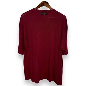 Roberto Villini Burgundy Red Silk Mockneck Sweater Size L